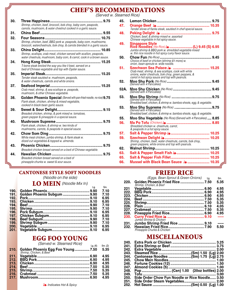 menu